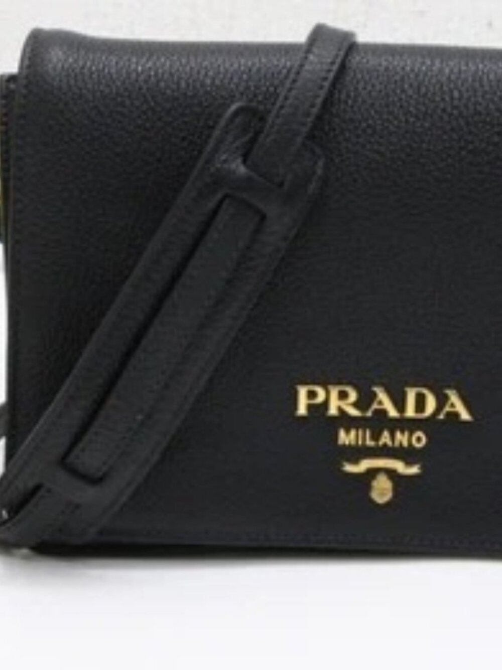 Prada Vitello Daino Double Zip Leather Flap Crossbody Bag
